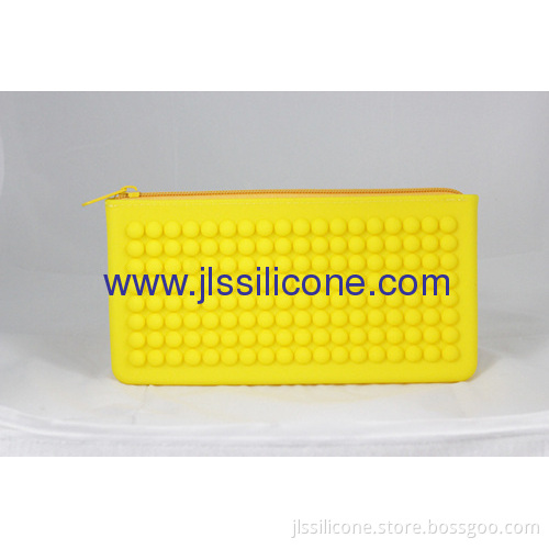Concave Convex Point Designed Silicone Handy Bag With Zipper